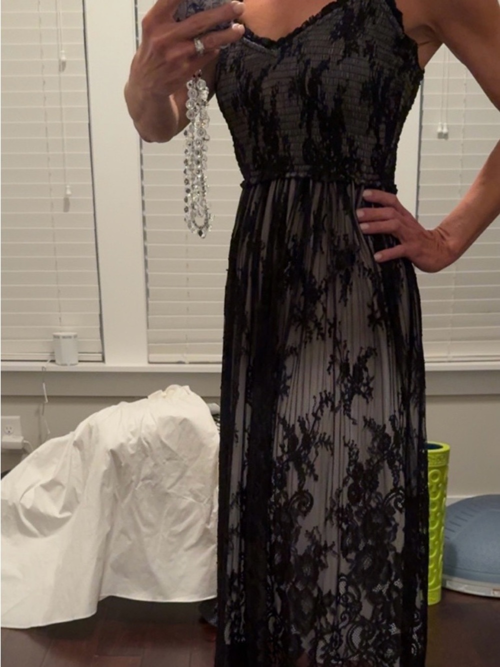 Aritzia Black & cream lace dress